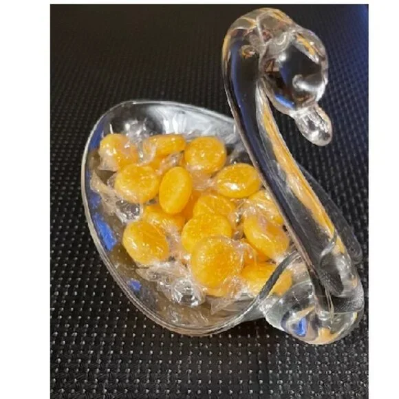 Vintage DUNCAN & MILLER Style Clear Glass Swan Dish 8" x 7" x 6" - Picture 2 of 6